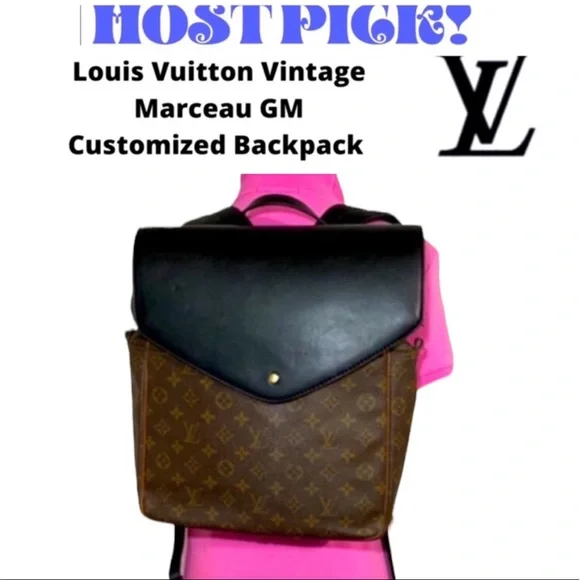 Upcycled Vintage Louis Vuitton Marceau backpack Upcycled Full Front Bronze Louis Vuitton Backpack - The  main image 3
